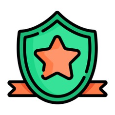 See more icon inspiration related to shield, prize, shapes and symbols, recognition, winner, award and star on Flaticon.