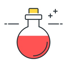 See more icon inspiration related to potion, toxic, magic, antidote, healthcare and medical, spooky, terror, scary, spell, witchcraft, fear, remedy, entertainment, dangerous, education and drink on Flaticon.