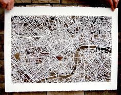 Amazing Hand Cut Map Art #outline #map #cutout