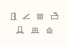 Furniture icons set #icon #symbol