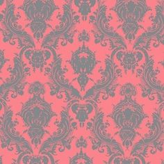 Coral (DAMSEL) #baroque #coral #wallpaper #pattern