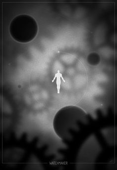 Watchman noir poster by Marko Manev #movie #white #black #and