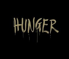 Hunger | Typojungle #hunger #painted #black #gold #brush #typography