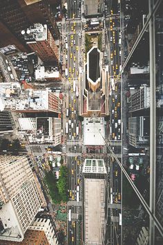 Aerial shot of New York streets