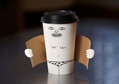 enjoy* #leopard #speedos #exhibitionist #illustration #latte #coffee #cup