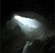 Polish artist Michał Karcz uses photography and digital effects to create breathtakingly-moody, dreamlike worlds. #cavern #photo #cave #dream #photography #manipulation #surreal #light
