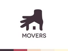 Movers Logo Design by http://ramotion.com #logo #logo design #branding #brand #identity #hand #home #house #real estate #negative space