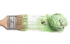 tumblr_lsbgcmi0il1qzh0vno1_500.jpg (500×316) #cream #pistachio #paint #brush #ice