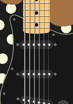 'Famous guitars' series #blues #guitar #stratocaster #polka #black #buddy #guy #dot