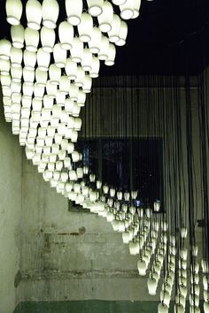 It's Nice That : 1,664 reused yoghurt pots + bucket loads of creativity = stunning light installation #lighting #installation