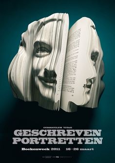 Sculptural Book Ads for Dutch Book Week | Colossal #sculpture #books #advertising