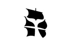 New Bedford Whaling Museum logo design #tail #negative #sails #space #logo