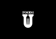 FOOD4U #branding #negative #space #logo #typography