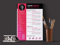 Free Content Creator Resume Template with Modern Design