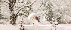 Winter wedding photo ideas are great and exclusive. The pictures with falling snow are so creative. It is a real fairytale for bride, groom and all guests. It is a special season to have your wedding.