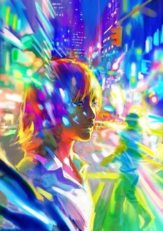 City night 4.jpg 700×991 pixels #city #benjamin #night #loneliness #painting #neon