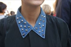 Dailymovement #fashion #denim #collar #studs