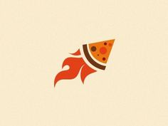 Dribbble - Rocket pizza by vasiliev #logo #rocket #branding #pizza