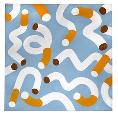 Squiggerettes, acrylic on stretched canvas, 30 x 30 , 2014. #pattern