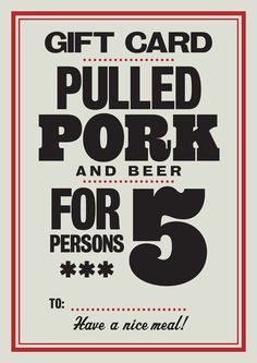 Gift Card #beer #type #food #wood #america #typography