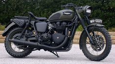 Bike EXIF | Classic motorcycles, custom motorcycles and cafe racers #utilitarian #rough #black #military #triumph #motorcycle #green