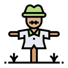 See more icon inspiration related to rural, farming and gardening, Plantation, scarecrow, agriculture, character, garden and farming on Flaticon.