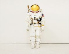 Tom Sachs: Work / Space Suit #sculpture #astronaut #american #sachs #tom #gold #art #moon