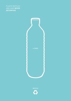 Recycling #recycle #water #bottle #design #graphic #world #minimal #poster #recycling #change #blue #walsh