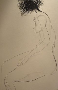 Drawing by Carmel Jenkin Uncut, charcoal on paper, 81cm x 57cm I wanted to keep this piece quiet but when I got to the head I thought stuff #pose #white #naked #woman #nude #body #black #female #illustration #and #drawing #life