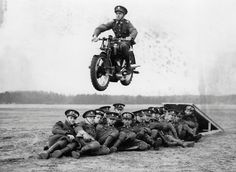 W E L L ※ F E D #soldiers #old #jump #motorcycle