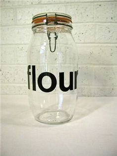 Vintage Glass Flour Jar / made in France by bluebell on Etsy #helvetica #vintage