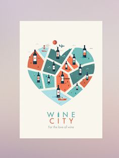 WINE CITY // For the love of wine on Behance #labal #cityscape #city #illustrator #quirky #wine #texture #map #label #illustration #vintage #poster #animals #logo #fun #cool
