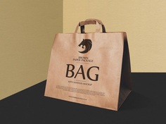 Free Brown Paper Bag Mockup