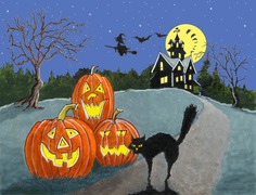 beginner easy halloween paintings & paint by numbers #painting
