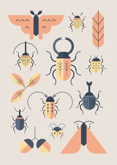Sotto le foglie on Behance #icon #picto #symbol #insects