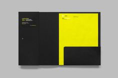 Briefcase branding by anagrama moterey mexico mindsparkle mag business card corporate design stationery minimal yellow geometry black tape l