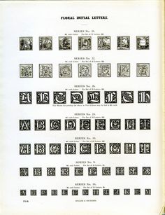 These initial letters are from Miller and Richard. Makes sure to zoom in and check out the pastoral scenes in the top row. #type #specimen #typography