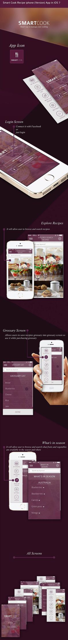 Smart Cook Recipe iphone (Version) App in iOS 7