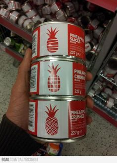 Creative and user friendly canned pineapple labels. #pineapple #can