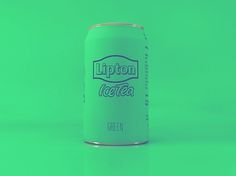 LIPTON ICE TEA MINIMAL EDITION on the Behance Network #can #packaging #vintage #lipton #cans #green
