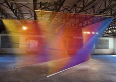 Rainbow Thread Installations #thread #color #art #installation