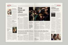 A double truck newspaper spread design featuring a bold layout with eye-catching headlines, perfect for conveying important news stories.