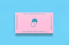 Tongue Not Cheek Juice Bar - Business card and logo identity by Adam Wouldes #logo #identity #pink #blue #tongue #juice