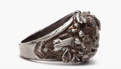 Robert Geller Flower College Ring #silver #jewelry #ring #geller