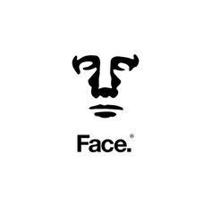 Human face logotype for our intelligence-driven insiration friends Face designÂ studio: designbyface.com #white #logotypr #imagination #black #thinking #logo #face #obey #shadow