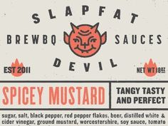 Design / Slapfat Devil Brewbq Sauces, label, design #design #label
