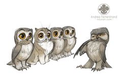 Sketches 2013 #owl #cat #lineup #cute #funny