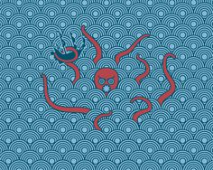 The Last Kraken Art Print #pattern #kraken