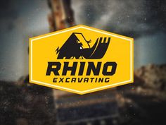 logo for RHINO Excavating, by Mike Bruner #rhino #excavator #aggressive #strong #mike #bruner #dig