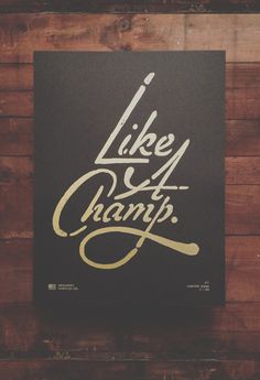 Like a Champ Neuarmy Surplus Co. #creative #design #lettering #typography